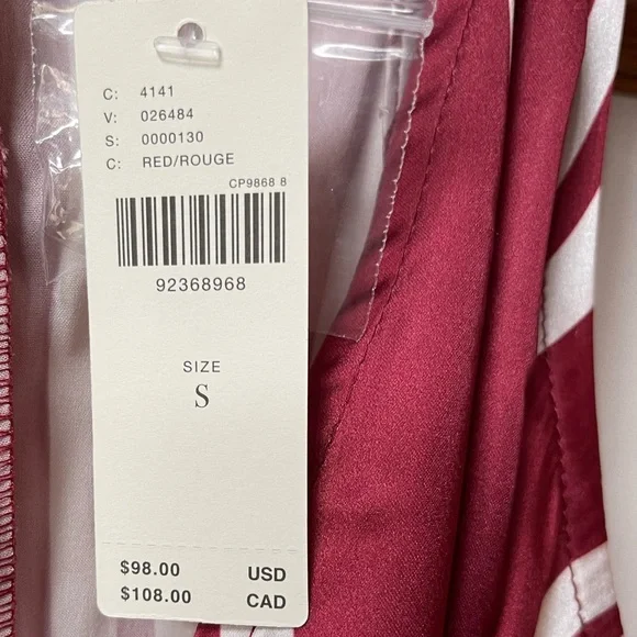 Anthropologie NWT beautiful silky striped pajama romper, tie belt, Sz XS or Sm - Picture 3 of 12